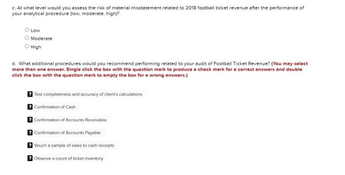 from your client tor use in suditing Foothsill Ticket Revenue for the