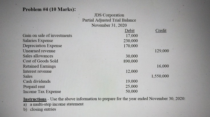 prepare multi step income statement and do closing entries in proper