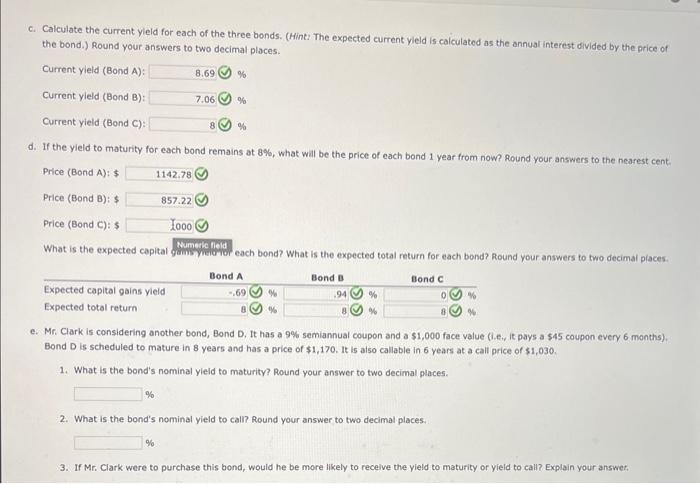 the green checkmark. Thank you Excel Activity: Bond Valuation Clifford Clark is