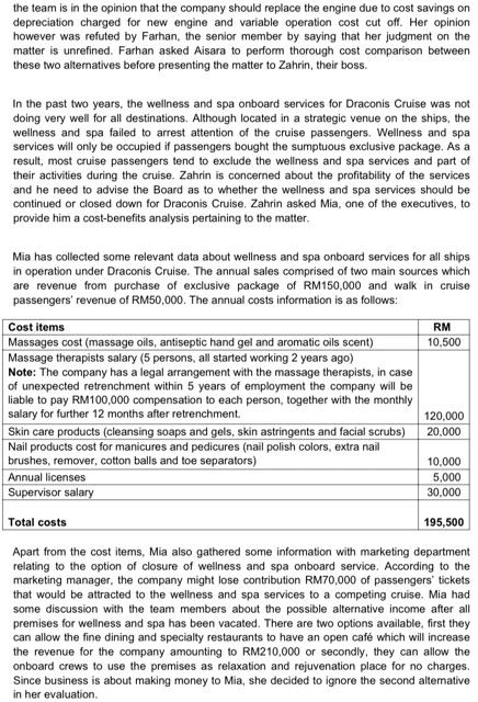 please solve question b) only, tq Alpha Cruise Lines Bhd is a