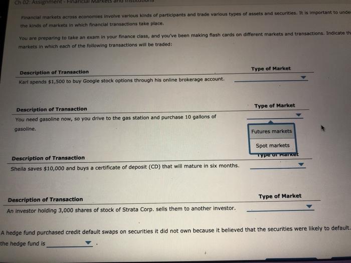 of assets and securities. It is important to understand the kinds of