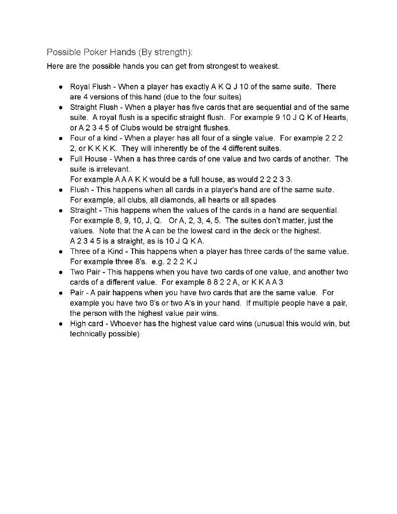 public static List testHand1() { List h1 = new List(); h1.Add("A of