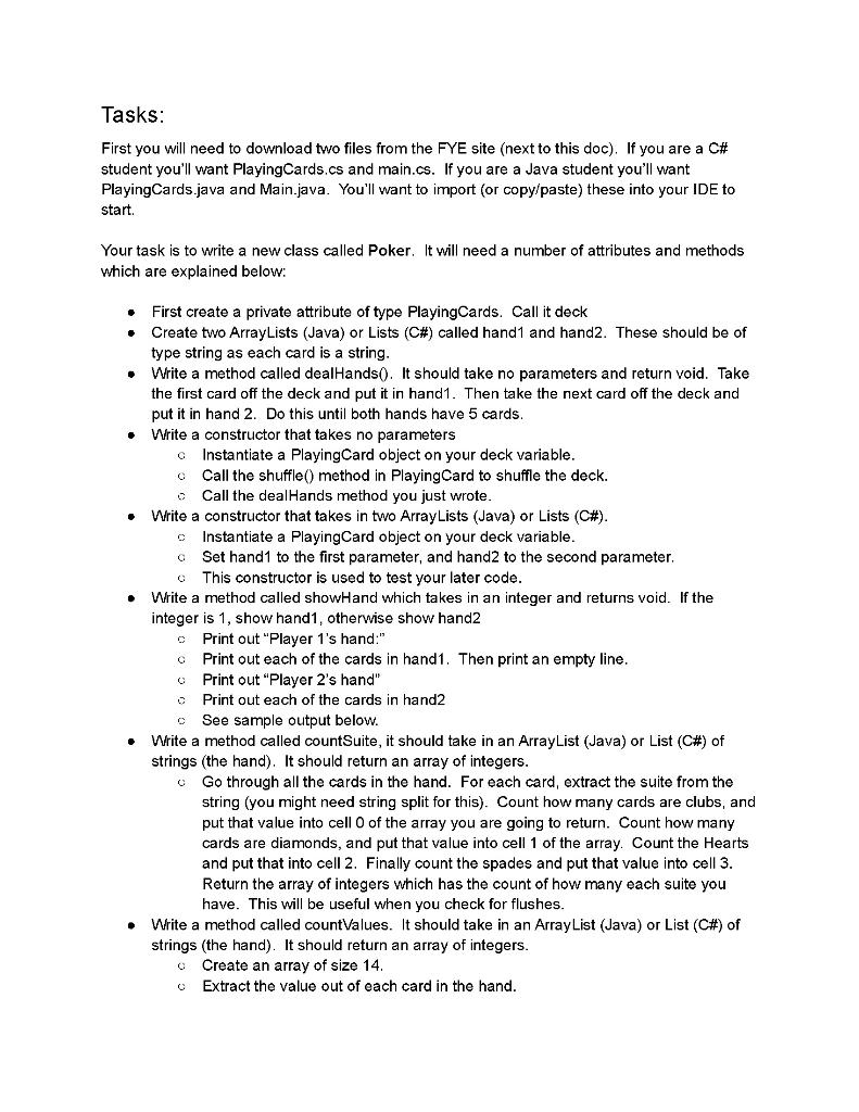 Hearts"); h1.Add("K of Hearts"); h1.Add("Q of Hearts"); h1.Add("J of Hearts"); h1.Add("10 of