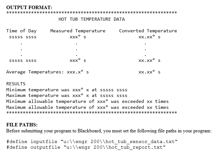 been recorded and placed in an input file called hot tub sensor