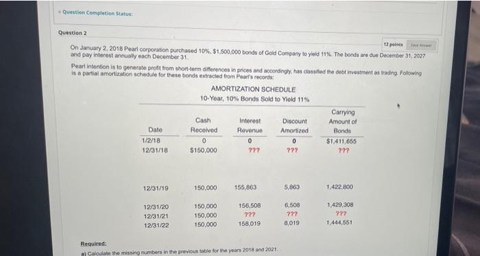  Question Completion Status Question 2 17 points On January 2, 2018