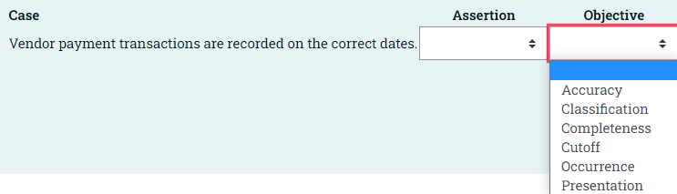 Assertion Objective Vendor payment transactions are recorded on the correct dates. Accuracy