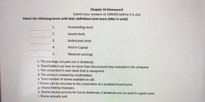  Chapter 10 Homework Submit your answers in CANVAS before it is