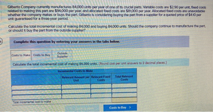  Plz help and explain the answers to this problem... Gilberto Company