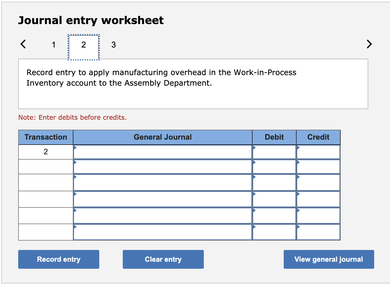 and other leather goods, has three departments. The Assembly Department manufactures various
