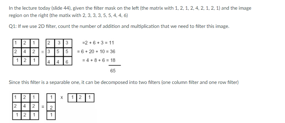 just answer this question, slide 44 is provided for reference slide 44