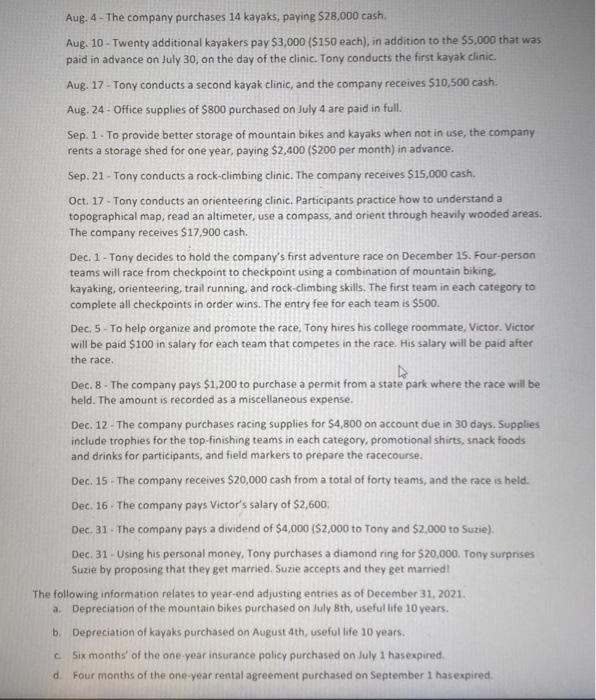 - account Tony and Suzie graduate from college in May 2021 and