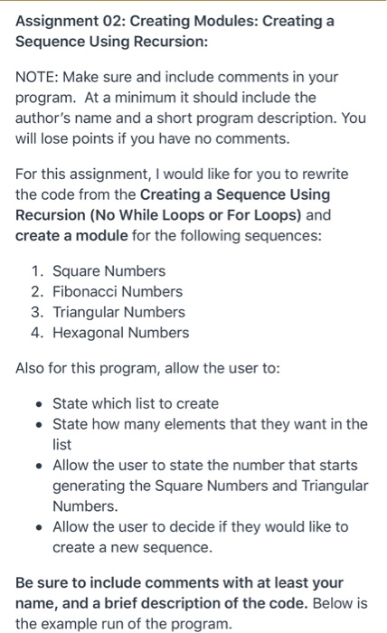 using python previous program using recursion I have to use the program