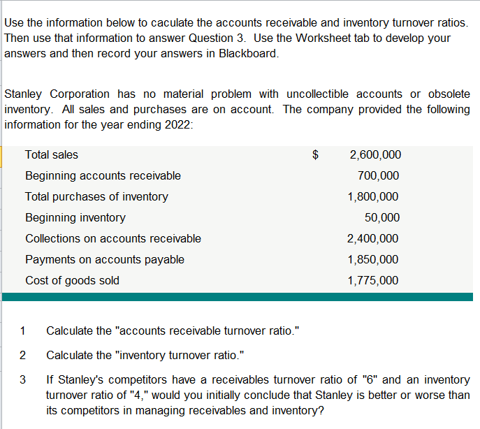 Accounting question scenario below: Use the information below to caculate the accounts