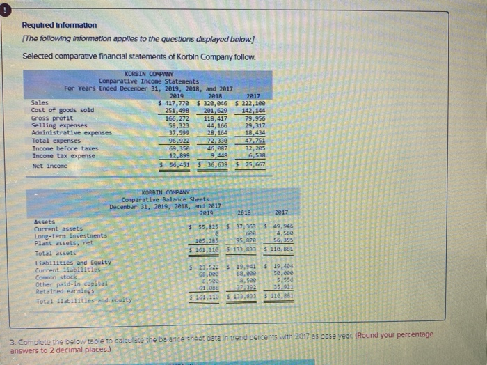  I need help answering this problem! Required Information [The following information