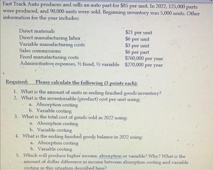 I need help with question 3, question 4, and question 5. Fast