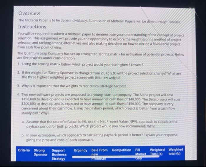 You will be required to submit a midterm paper to demonstrate
