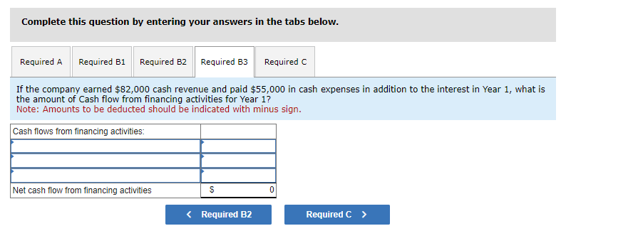 note payable. b. If the company earned $82,000 cash revenue and paid