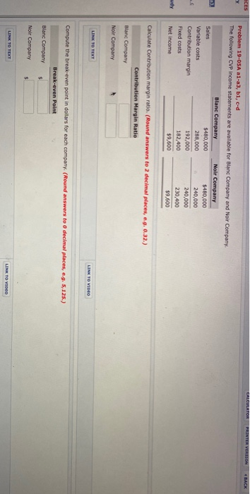  CALCULATOR PRINTER VERSION BACK Y Problem 19-05A a1-a3, b1, c-d The