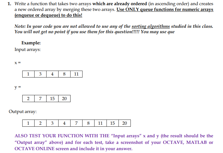THIS IS GNU OCTAVE QUESTION. Please don't use sorting algorithms. I need