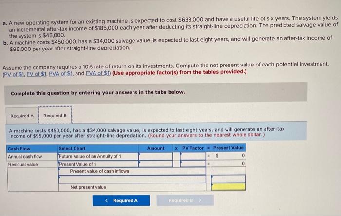 to cost $633,000 and have a useful life of six years. The