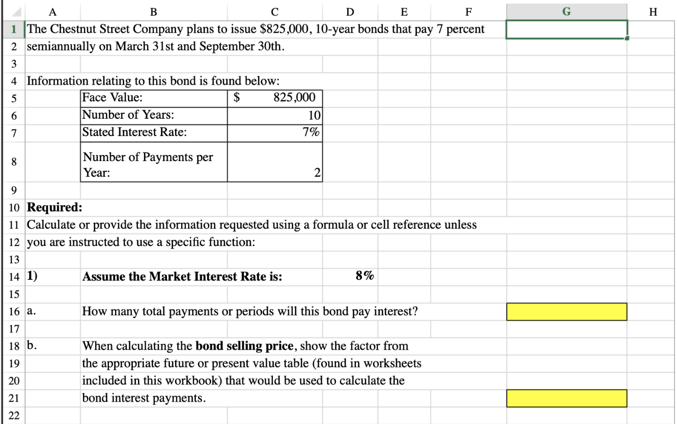 Chestnut Street Company plans to issue a bond semiannually on March 31st