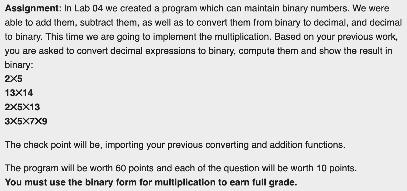  Assignment: In Lab 04 we created a program which can maintain