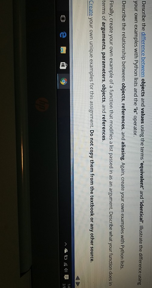  Describe the difference between objects and values using the terms "equivalent'