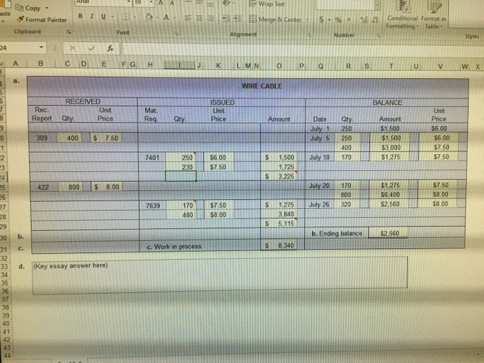 c. Direct labor cost E10-8 Cost of materials issuances An incomplete subsidiary