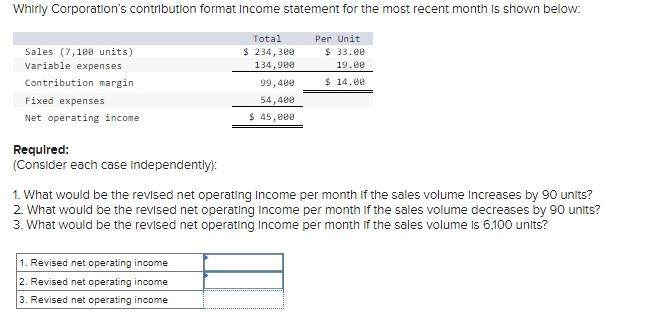  Required: (Consider each case independently): 1. What would be the revised