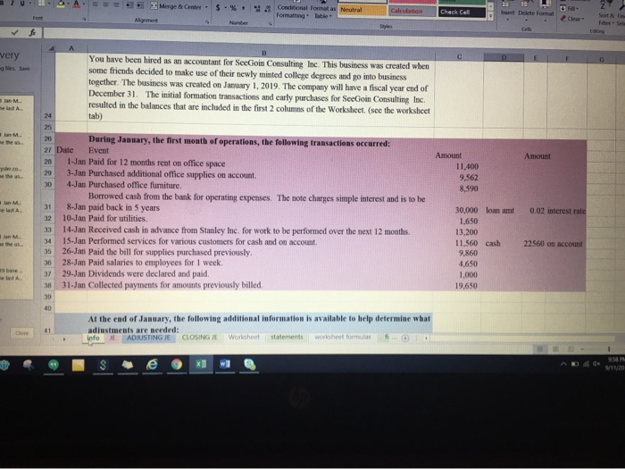  Create a complete journal entrie, the worksheet through the trial balance