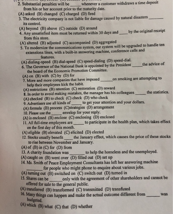  I 2. Substantial penalties will be whenever a customer withdraws a