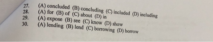 (A) asked (B) changed (C) charged (D) fired 3. The electricity company