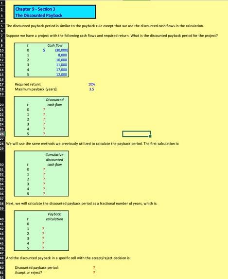 1 2 3 Chapter 9 - Section 3 The Discounted Payback