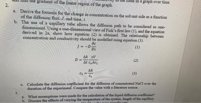 and 3 b a. Derive the formula for the change in concentration