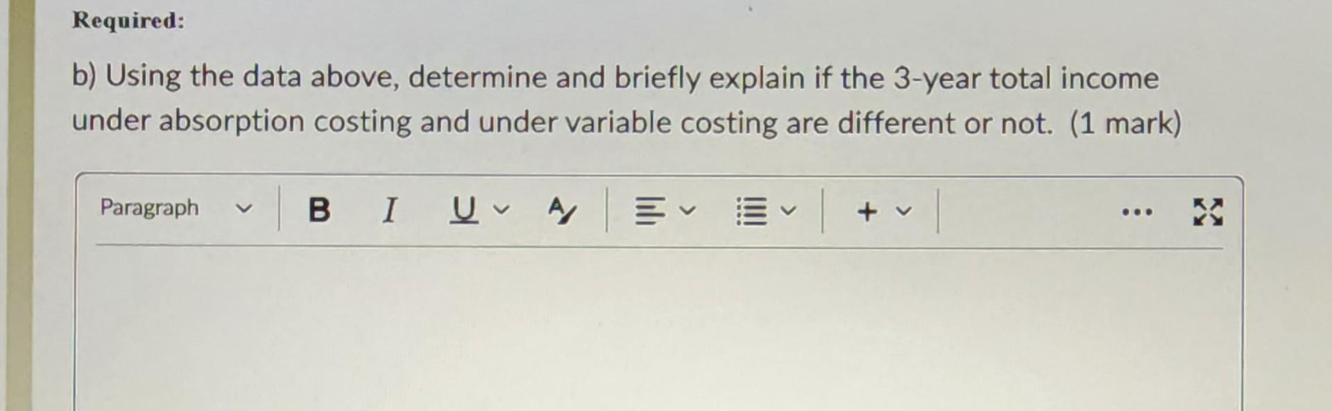 d. The manufacturing cost per unit if year 3 beginning finished goods