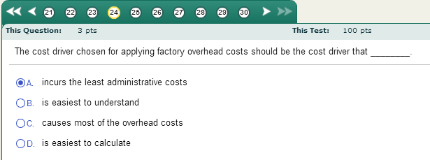 pts This Test: 100 pts Which of the following formulas should be
