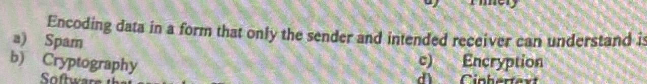  Encoding data in a form that only the sender and intended