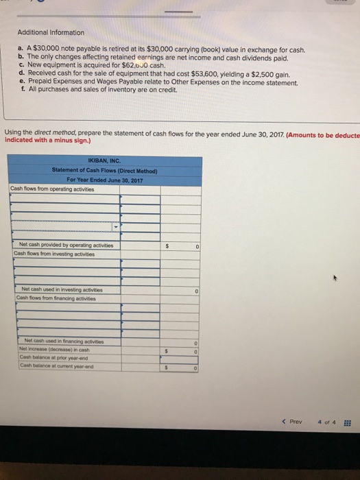 the questions displayed below. The following financial statements and additional information are