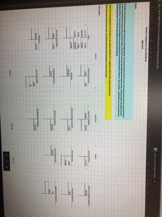  FALL 2019 MBA Mod 2 Excel Workbook Assignments Open with Google