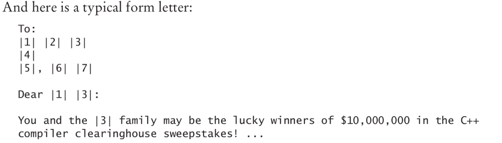 that reads in two files: a template and a database. The template