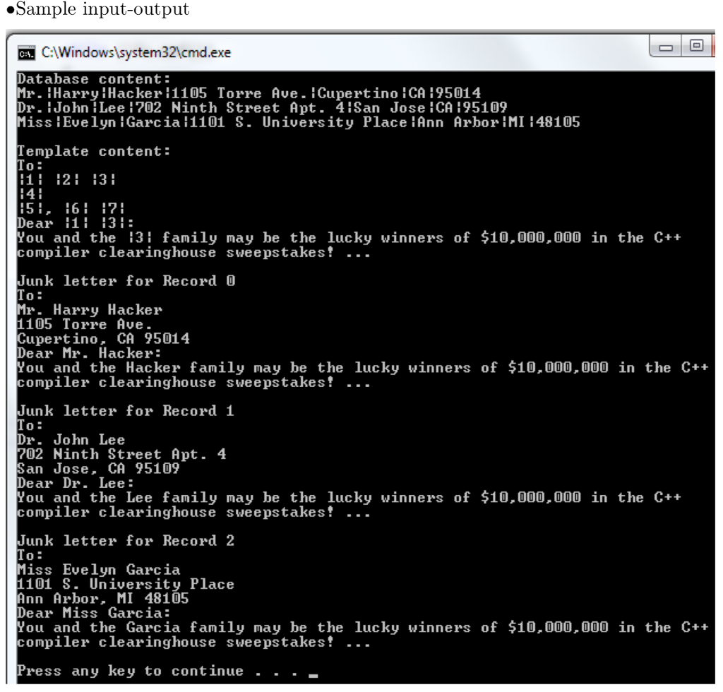 in the current database record. A typical database looks like this: Mr.|Harry
