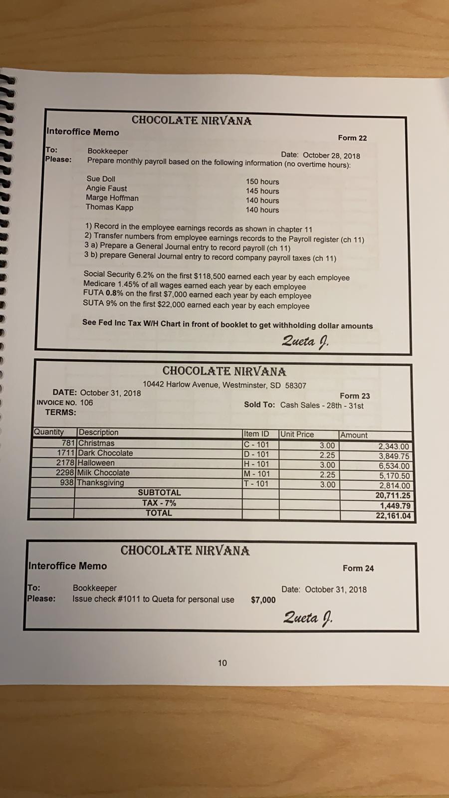 below Where did you journalize forms 18 and 19? (Hint should only