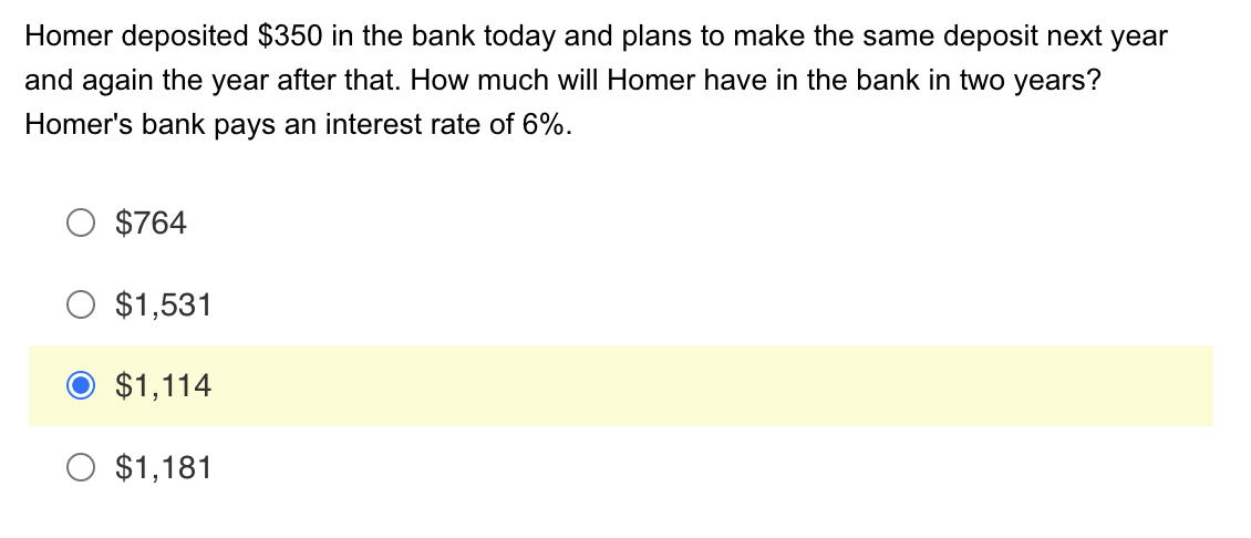 Please please please answer both. Homer deposited $350 in the bank today