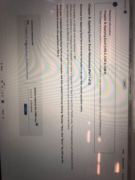  Chapter 8: Applying Excel (LO8-2, LO8-3, LO8-4 Chapter 8: Applying Excel:
