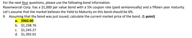  Please show all work and write down the equations you used!!!