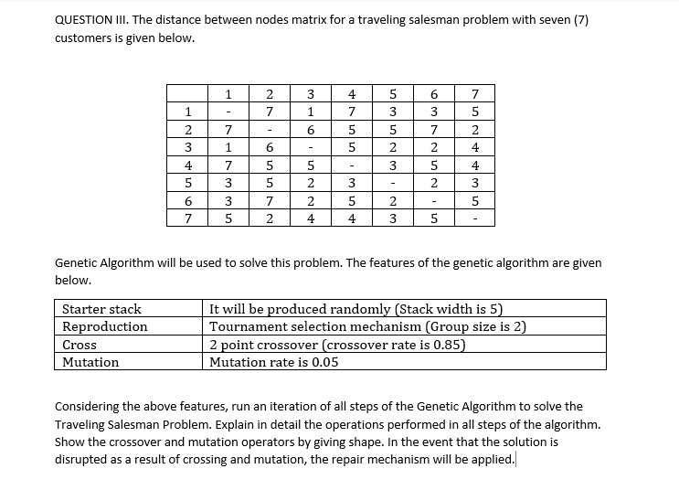  I need an C code. QUESTION III. The distance between nodes