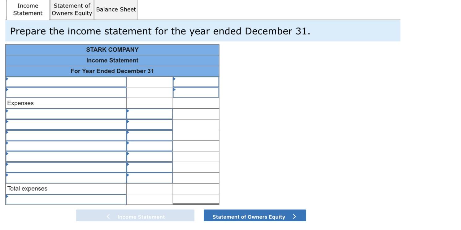 Following are the accounts and balances from the adjusted trial balance of