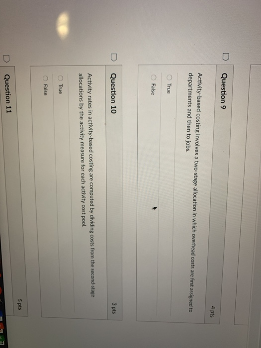 resources were used. measures how efficiently variable manufacturing overhead O True O