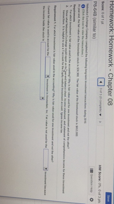  Help me with this question Homework: Homework 08 Chapter Save Score: