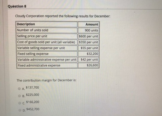 Inc reported the following data for the month of March: Description Direct